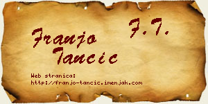 Franjo Tančić vizit kartica